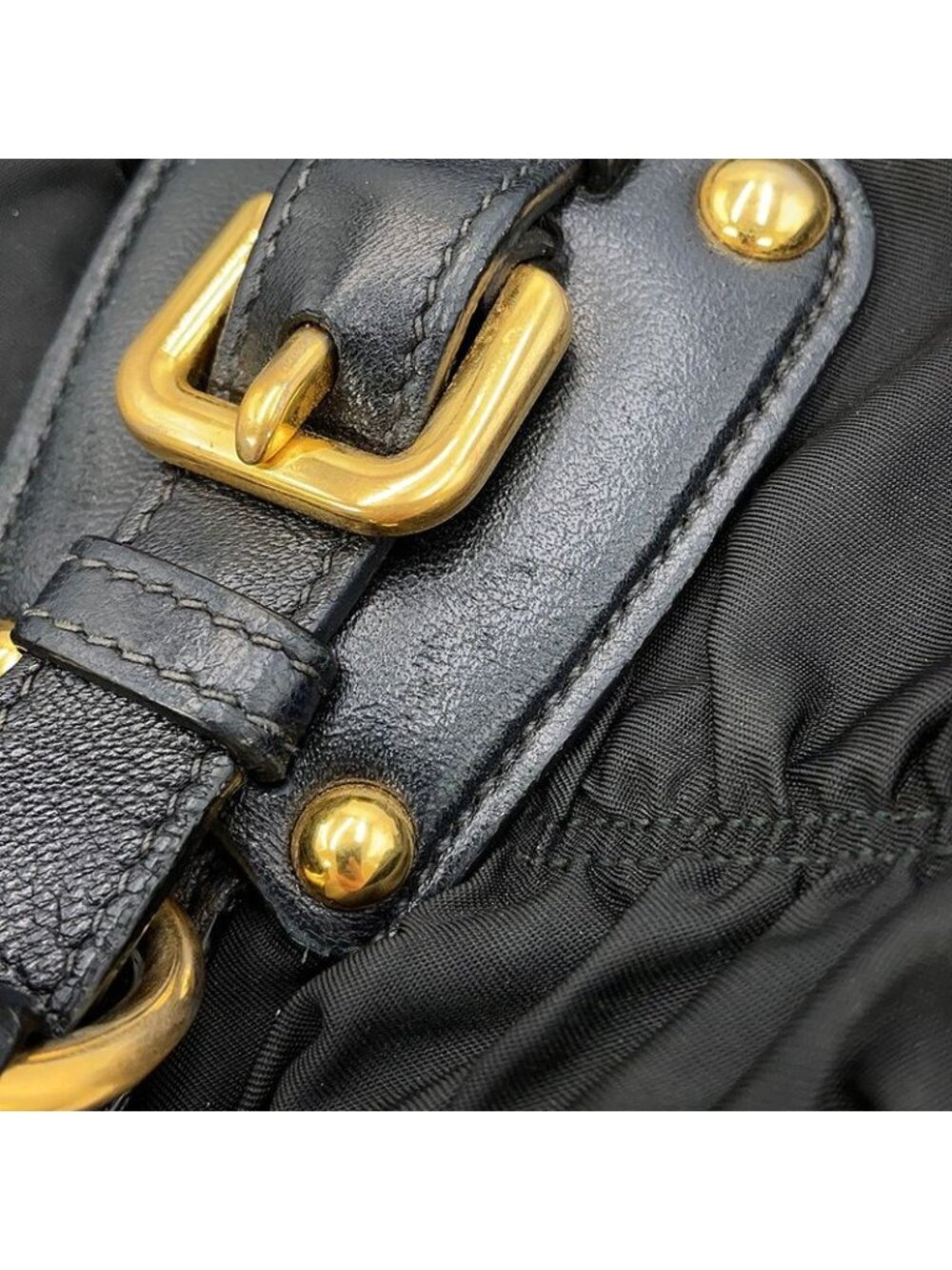 Prada Tote Gathered Nylon 2-Way Black - Picture 8 of 10